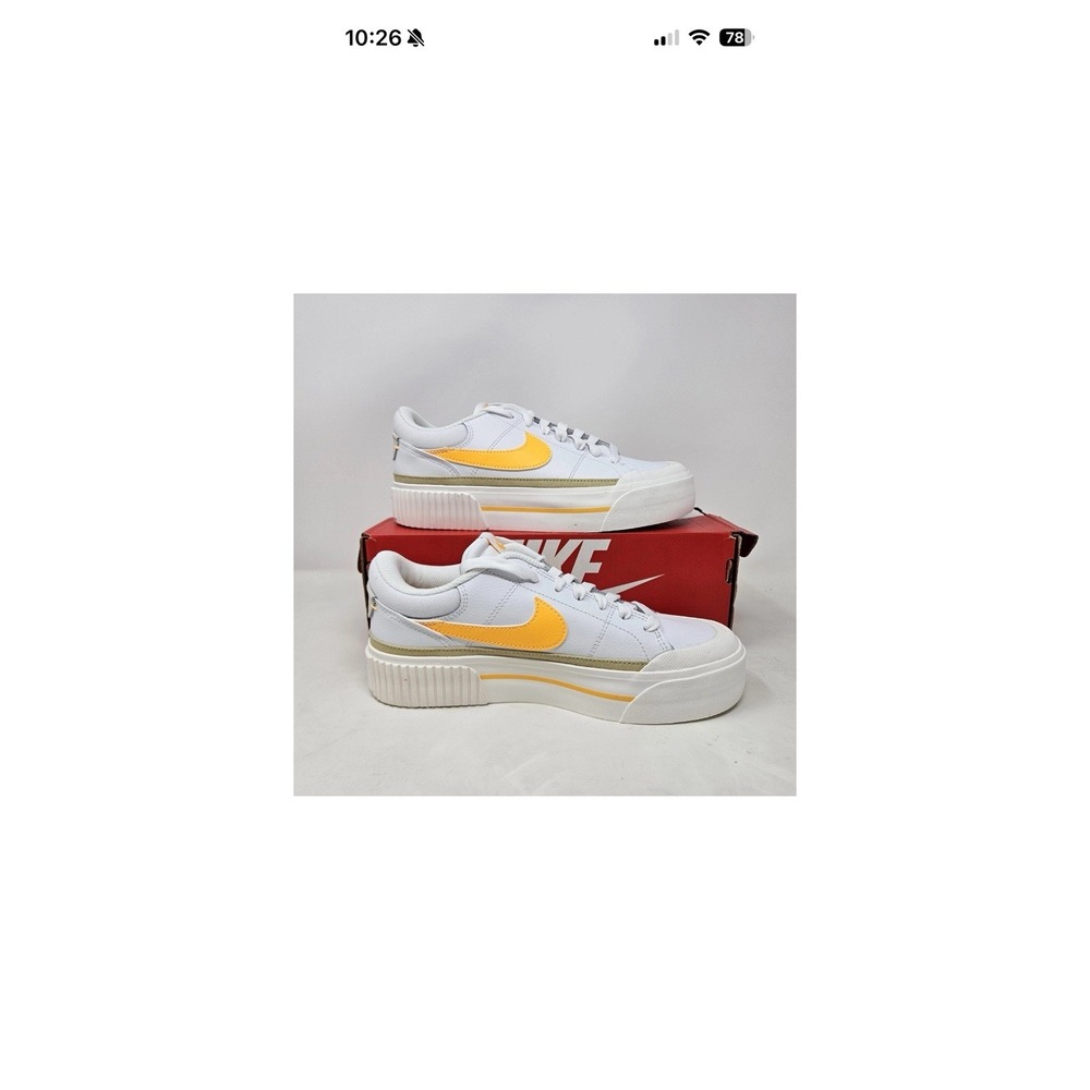 Nike Wmns Court Legacy Lift 'White Orange' / DM7590-109 / Women's Size 7
